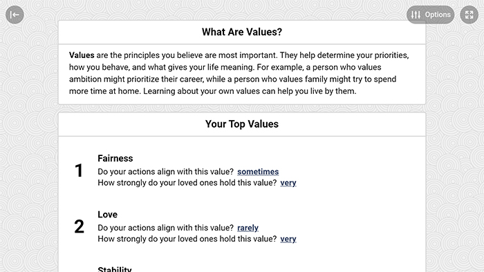 Values Assessment Tool Preview 4