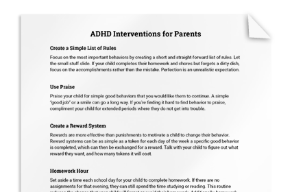 ADHD Interventions for Parents