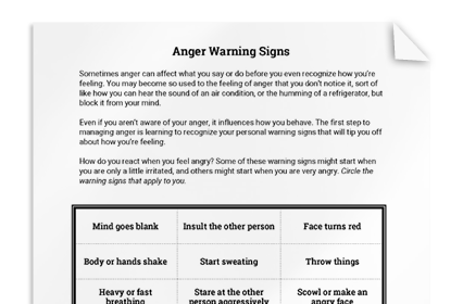 Anger Warning Signs