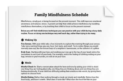 Family Mindfulness Schedule