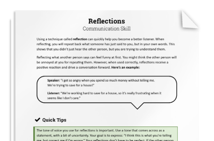 Reflections: Communication Skill
