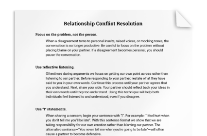 Relationship Conflict Resolution