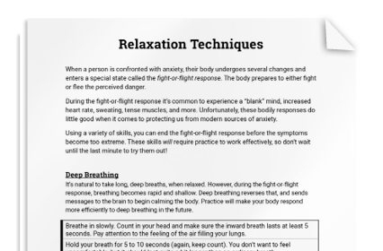 Relaxation Techniques