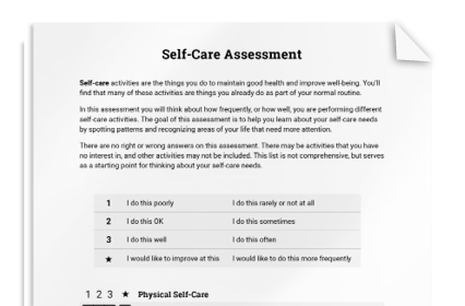 Self-Care Assessment