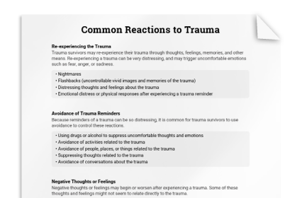 Common Reactions to Trauma